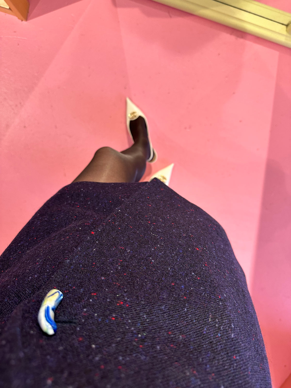 Model wearing Aoife Mc Namara Burren Short Coat 