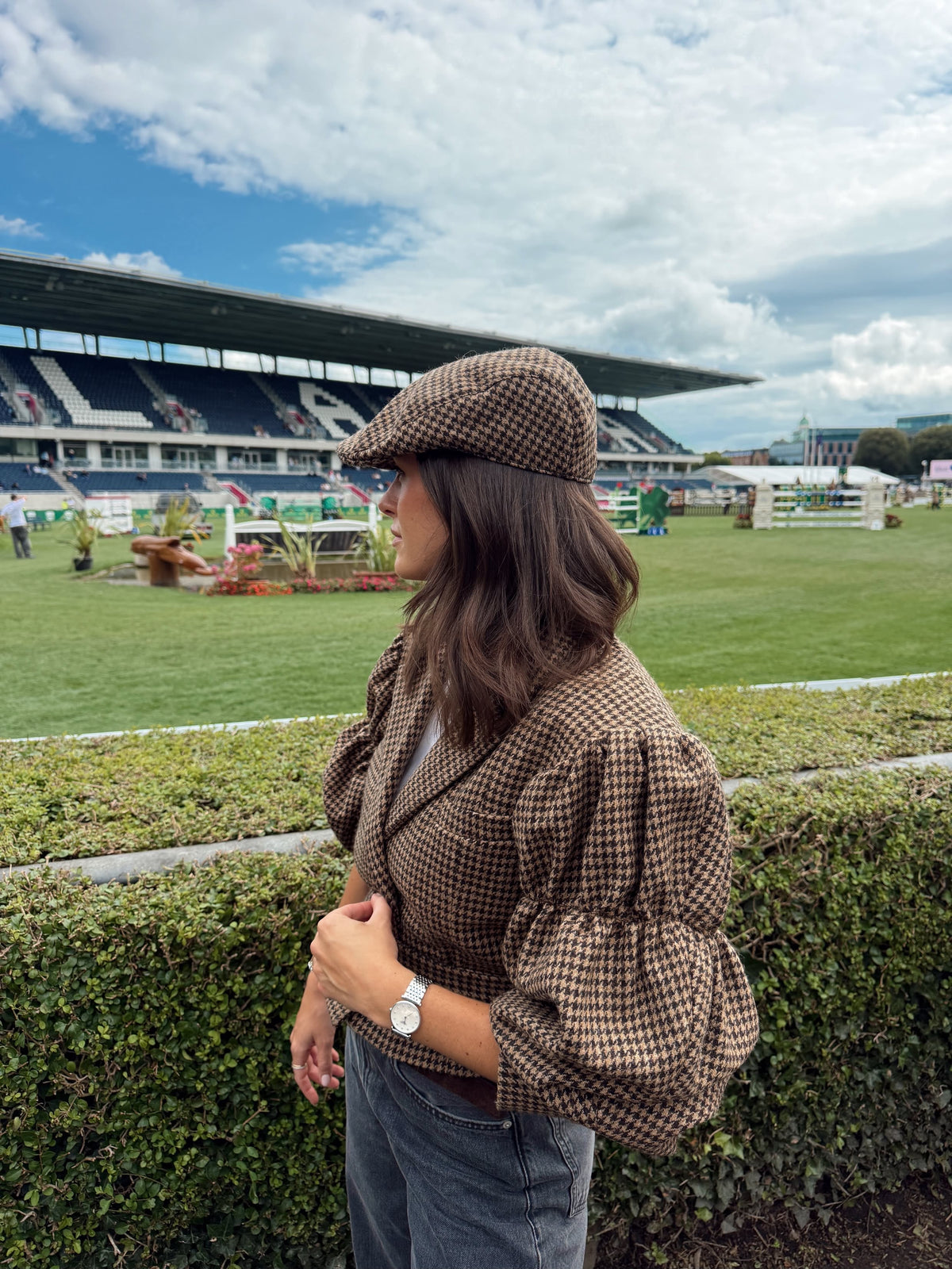 Cropped Weavers &amp; Believers Blazer | Check Brown