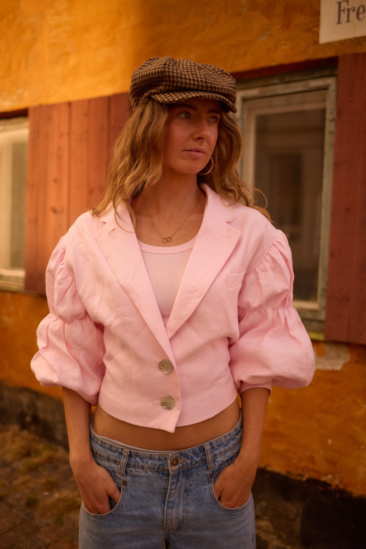 Bloom Pink Linen Blazer