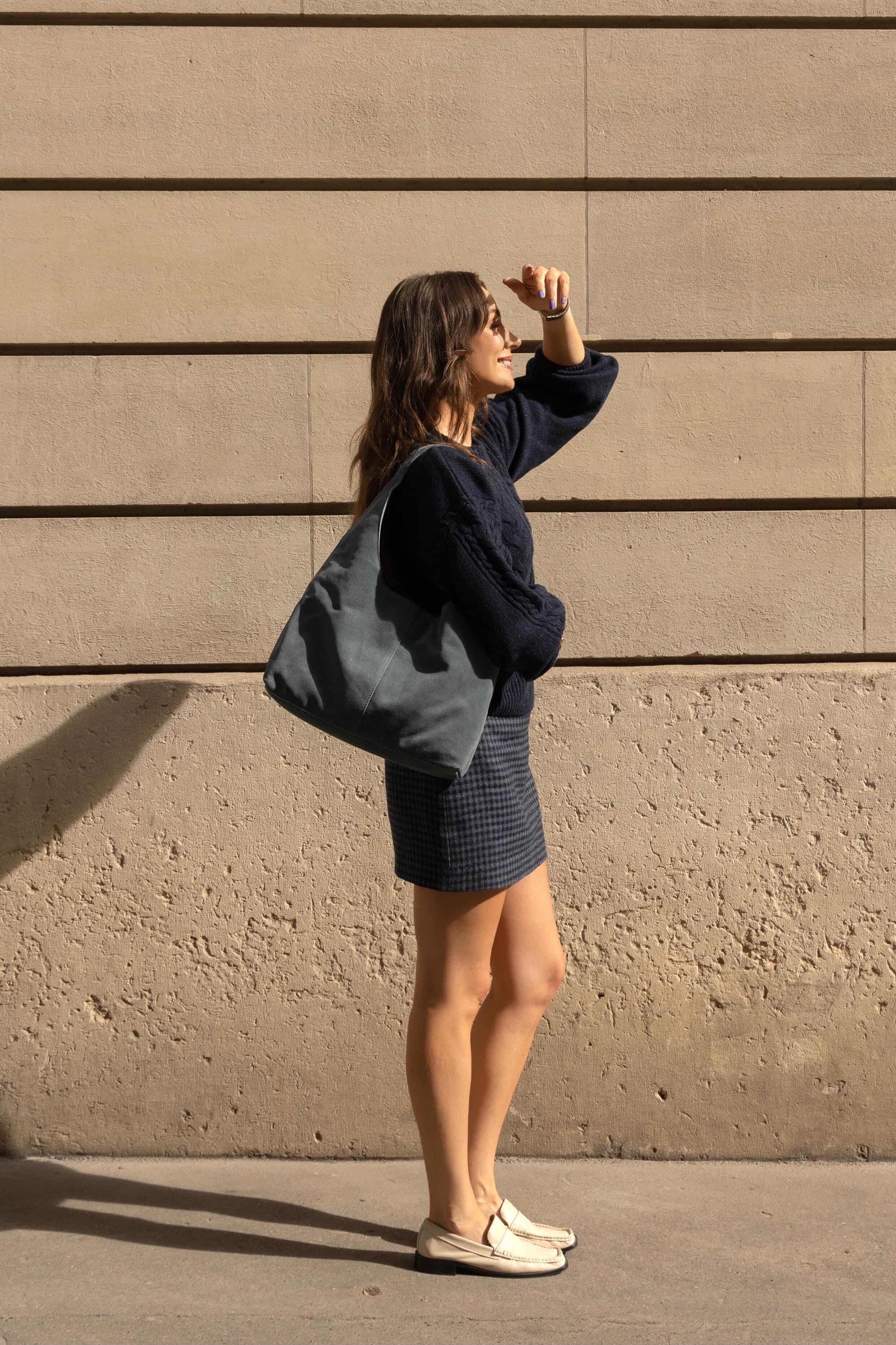 Weavers & Believers Skirt | Navy Check