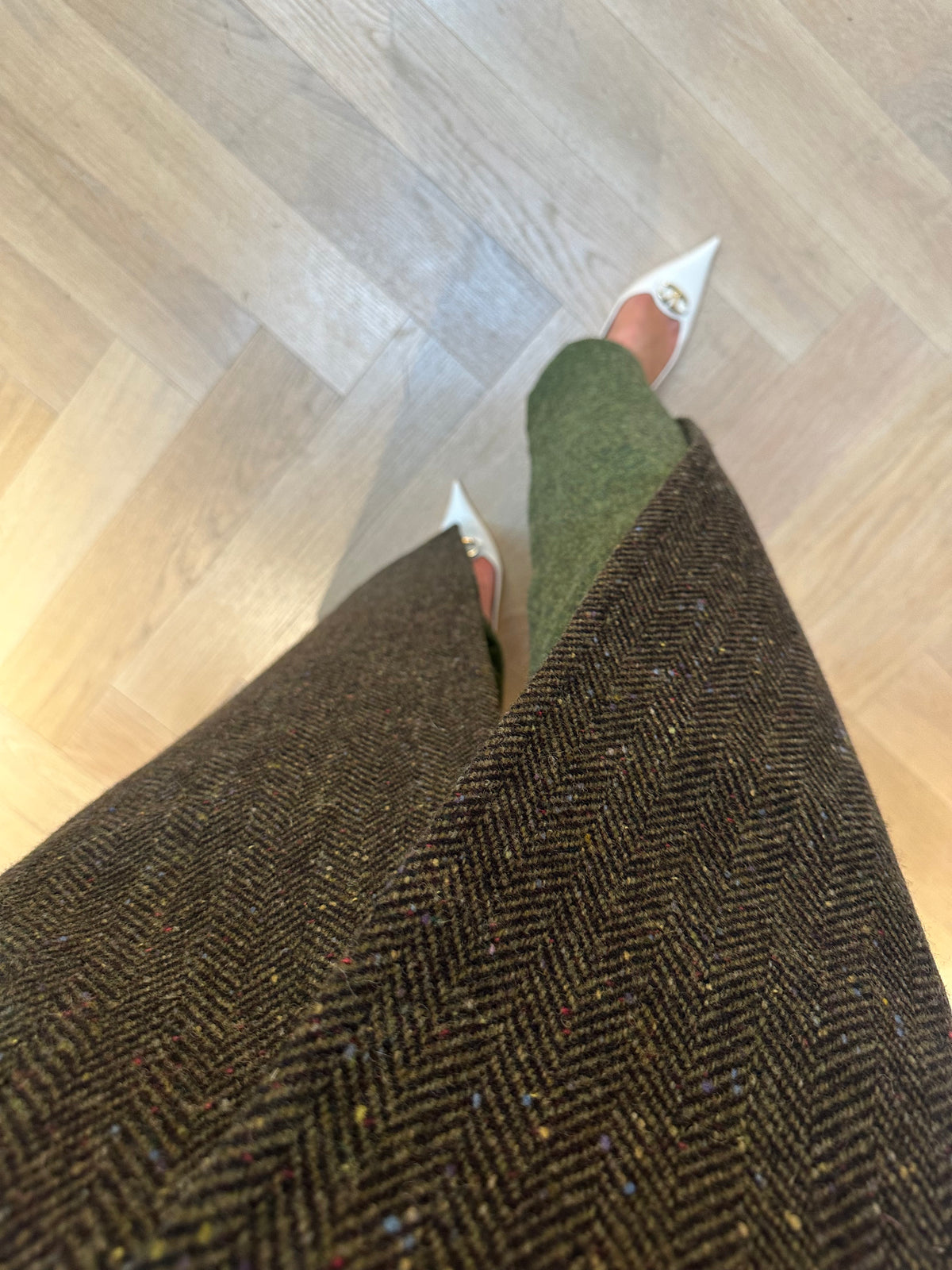 Close up of Aoife Mc Namara Burren Long Coat 