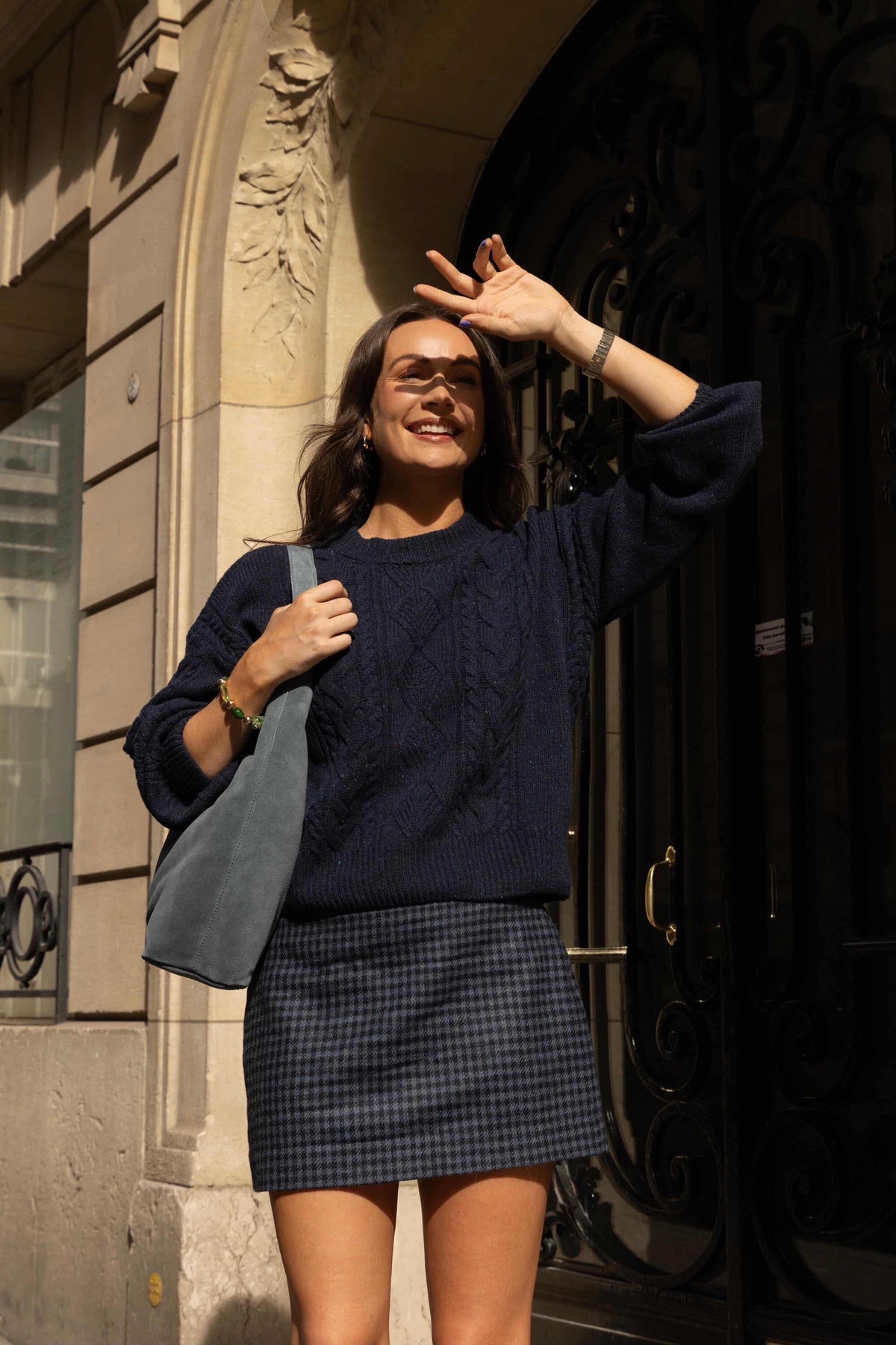 Weavers &amp; Believers Skirt | Navy Check