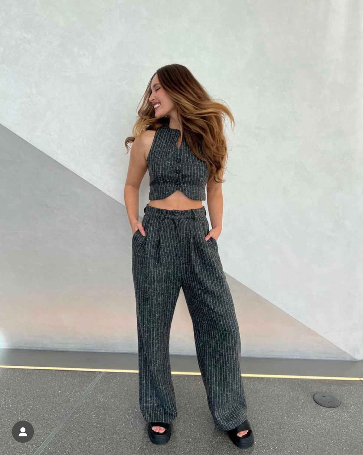 The Burren Grey Pinstripe Waistcoat