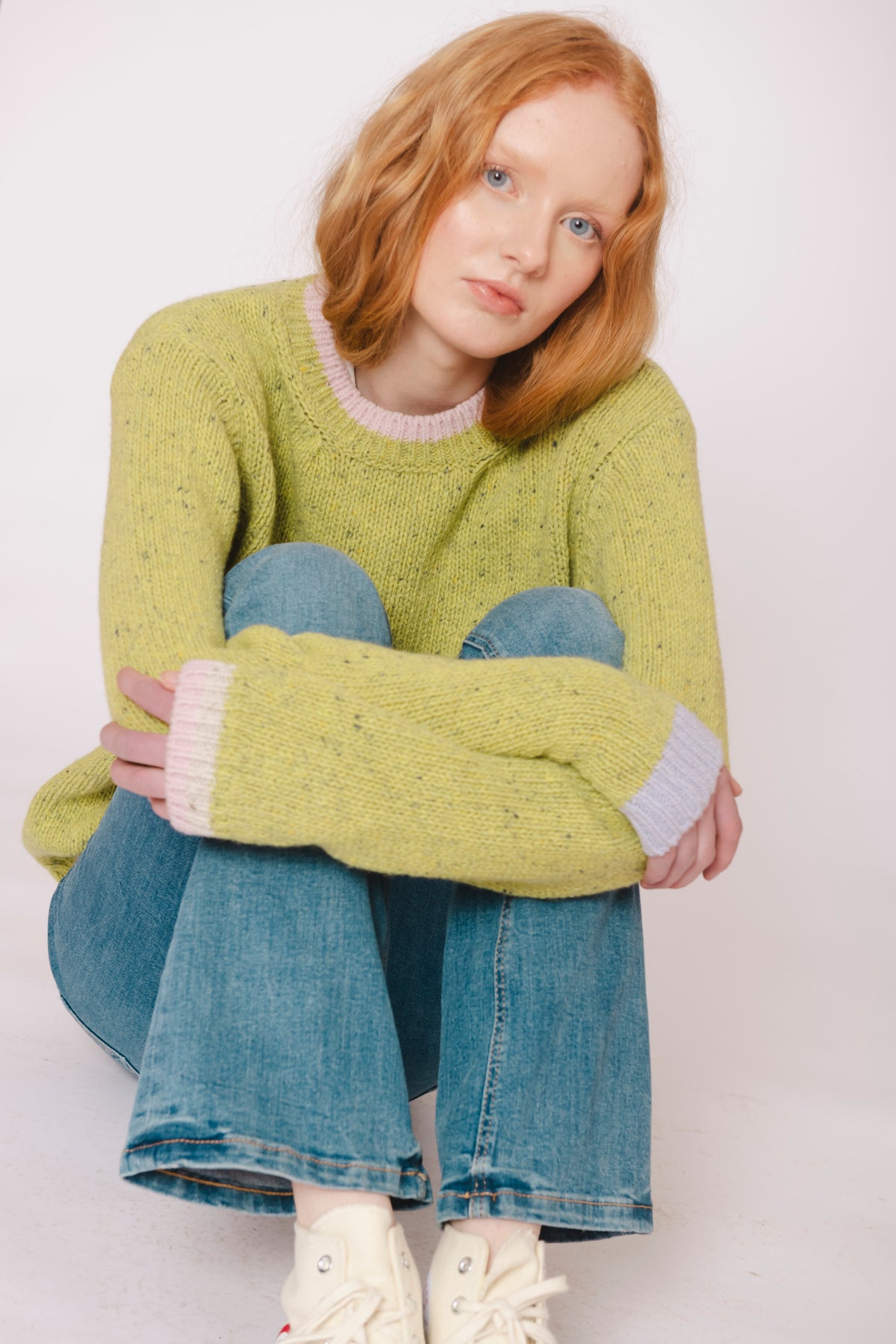 Wild Meadows Green Jumper | A Tapestry of Nature