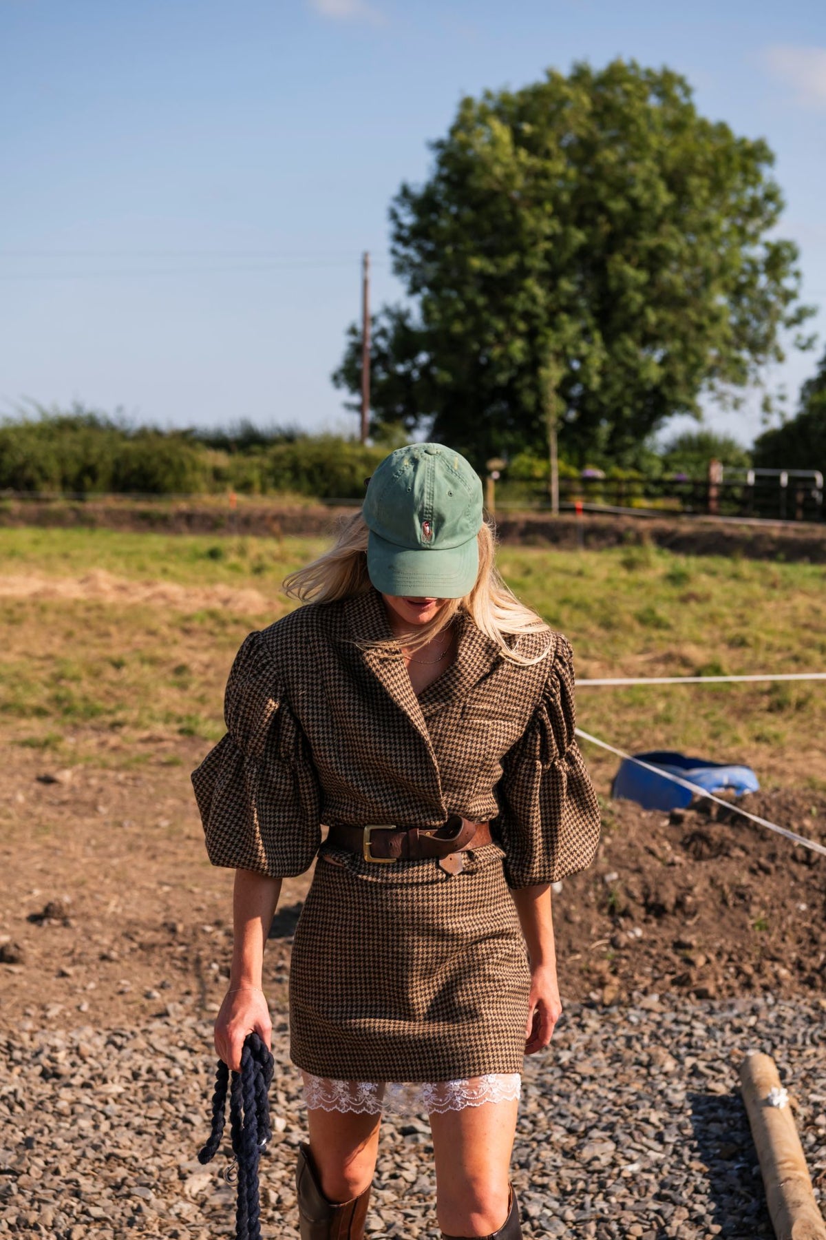 Cropped Weavers &amp; Believers Blazer | Check Brown