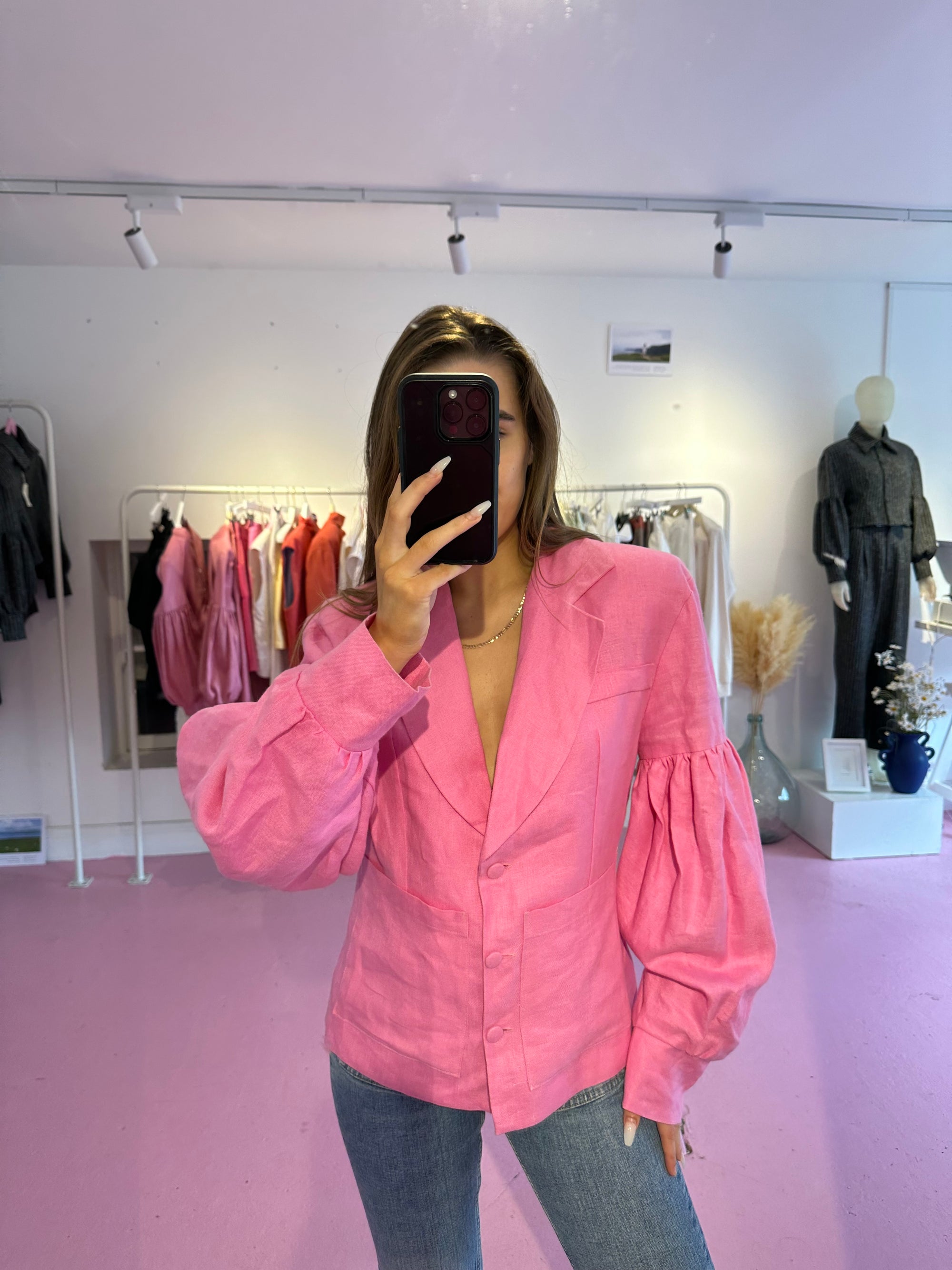 Sample Pink Linen Jacket