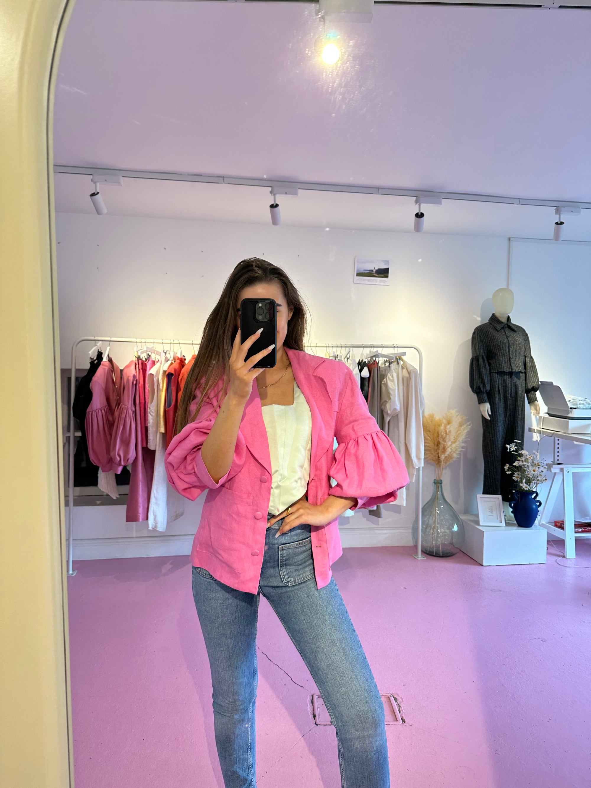 Sample Pink Linen Jacket