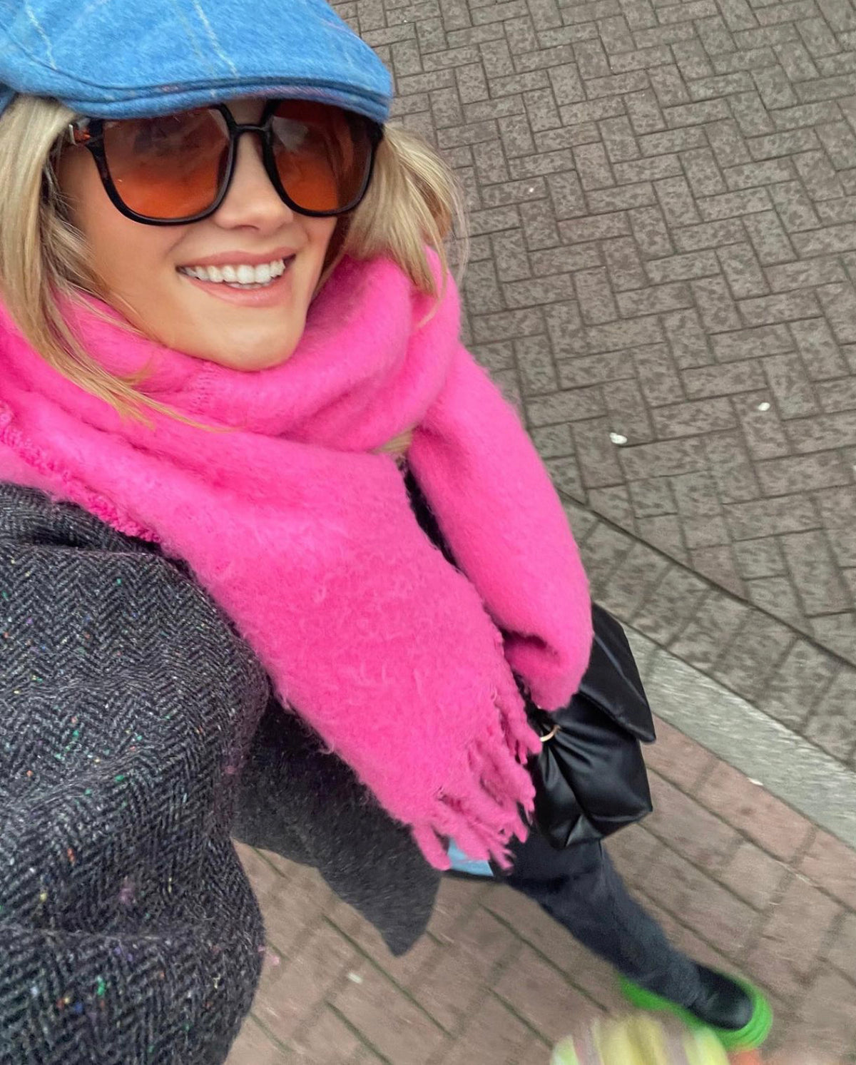 Model wearing Aoife Mc Namara Burren Long Coat 