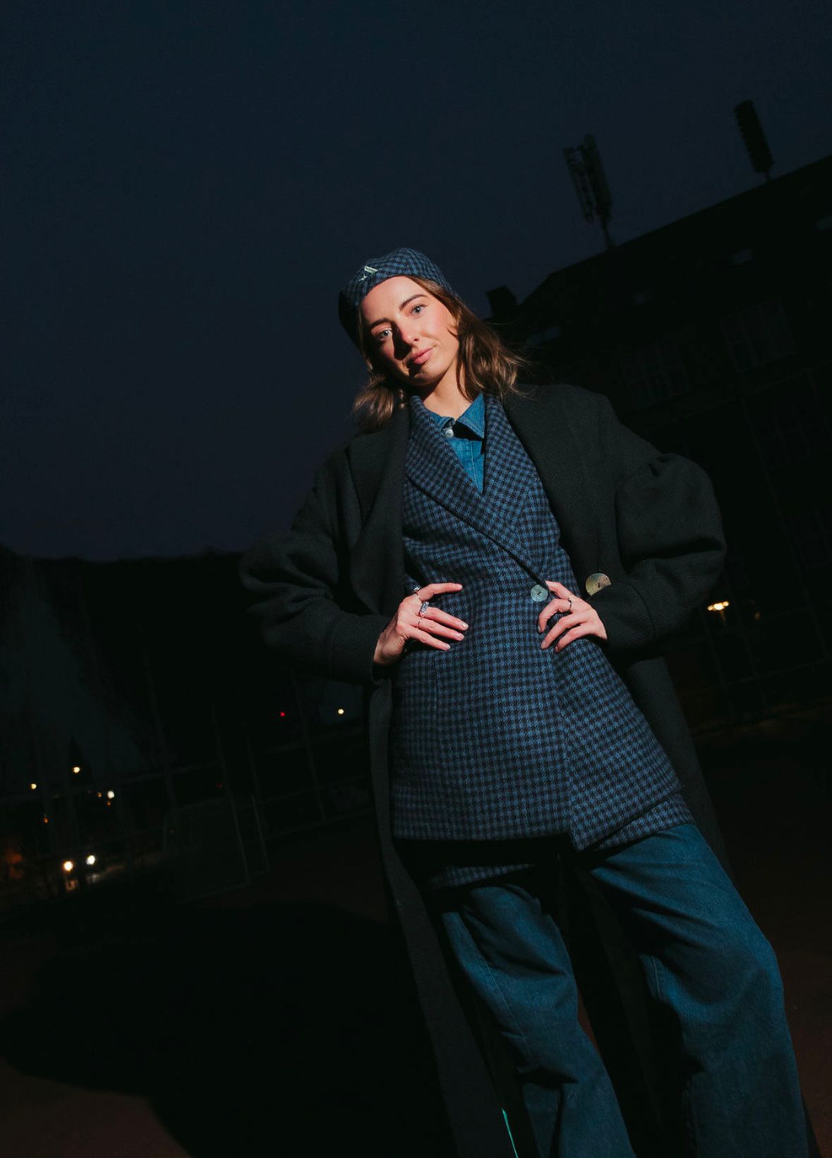 Check Navy Paddy Cap