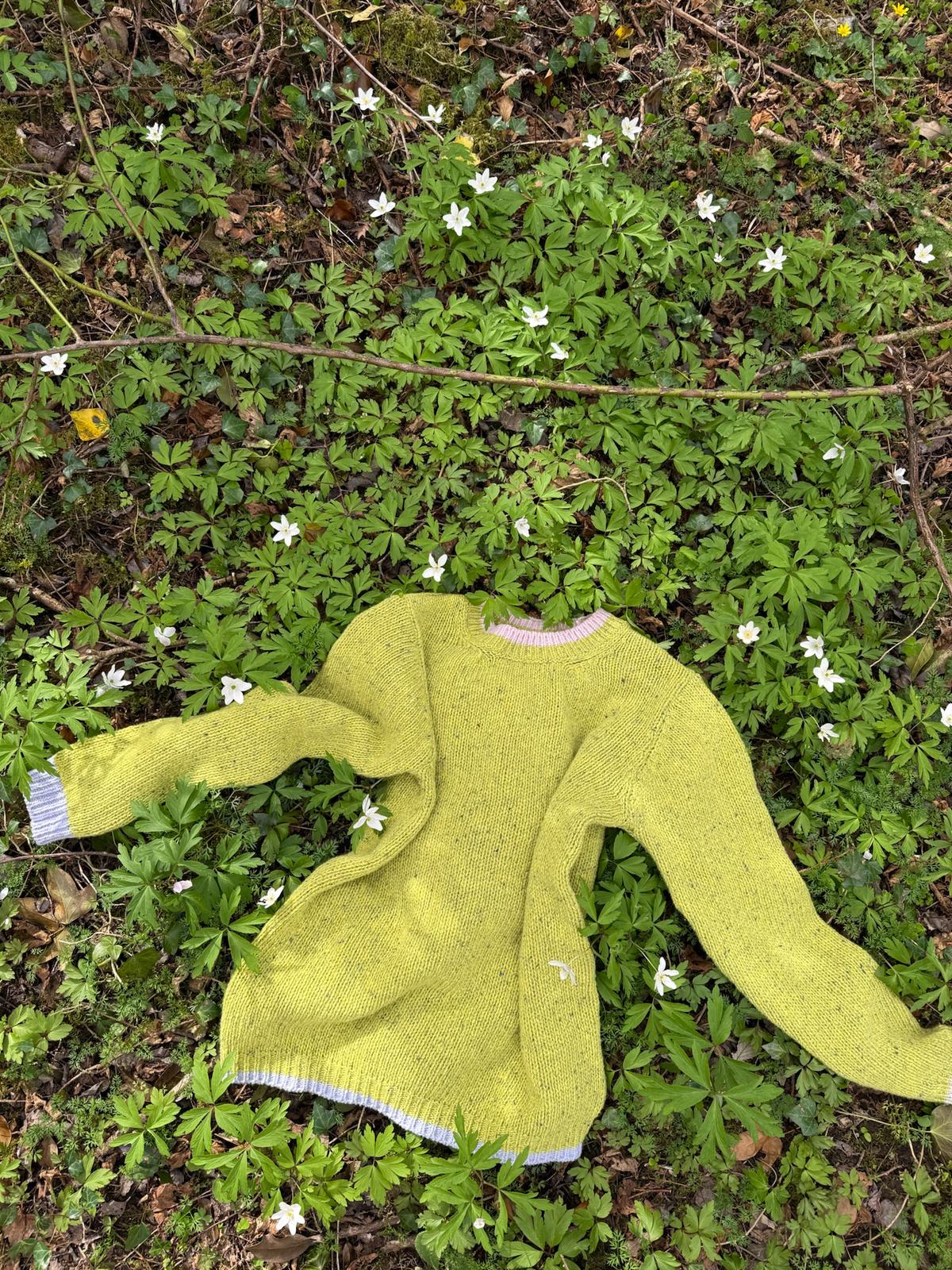 Wild Meadows Green Jumper | A Tapestry of Nature