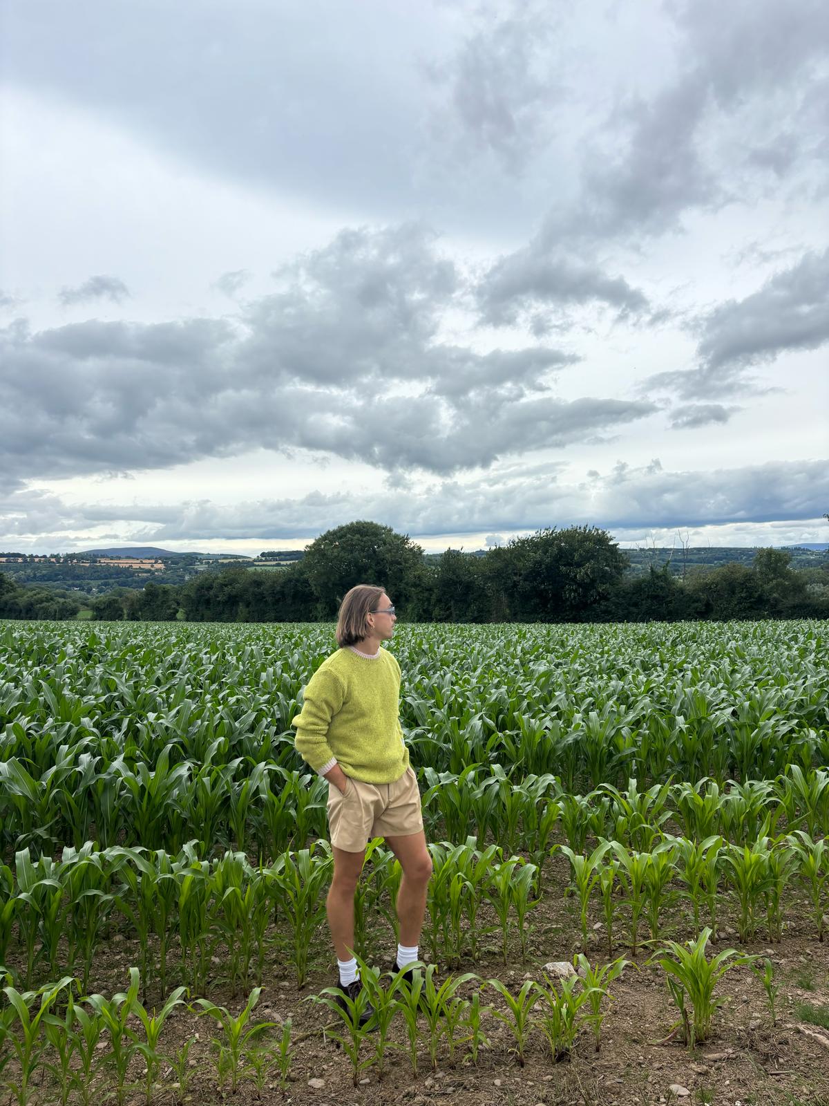 Wild Meadows Green Jumper | A Tapestry of Nature