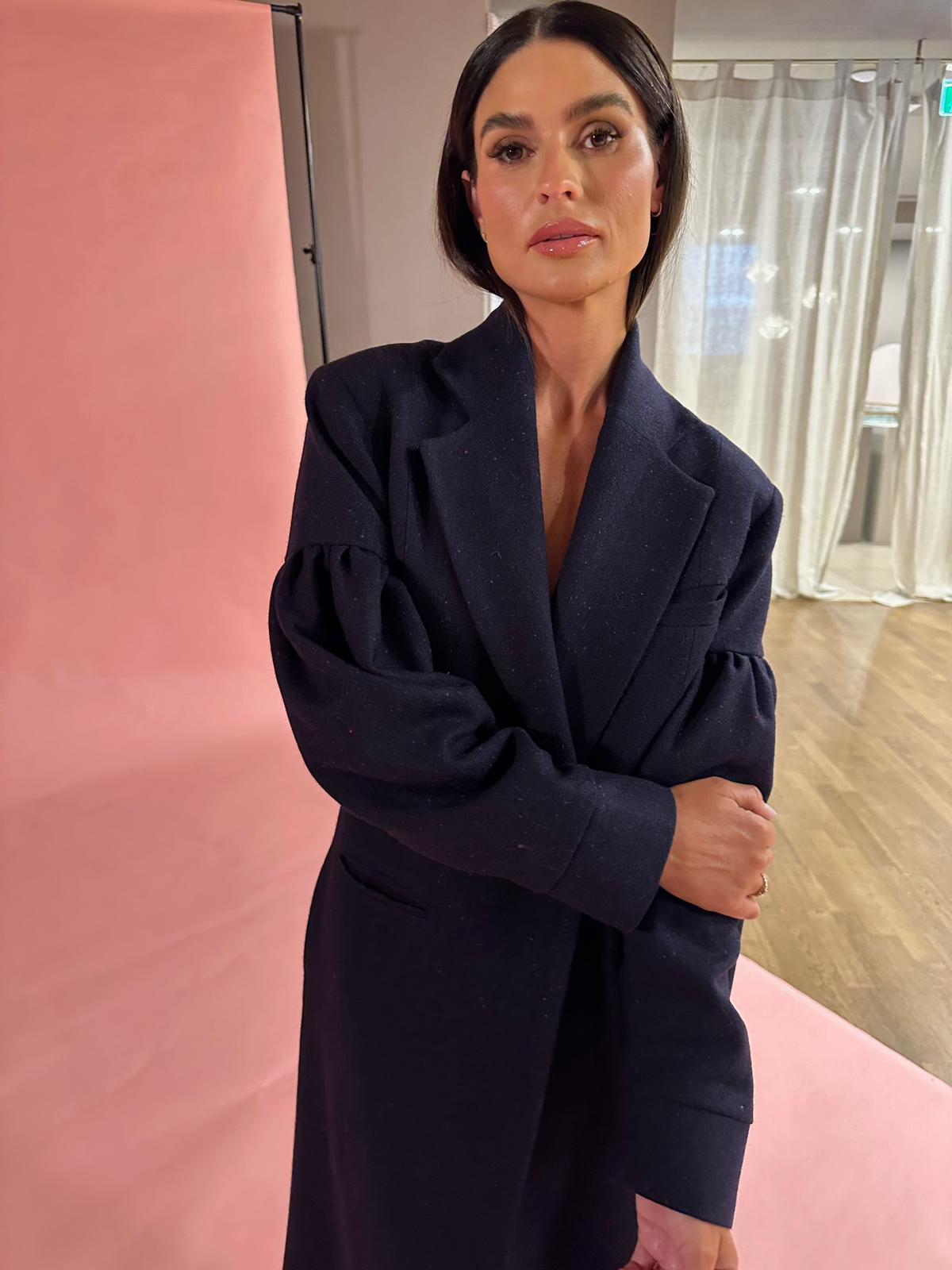 The Burren Navy Long Coat