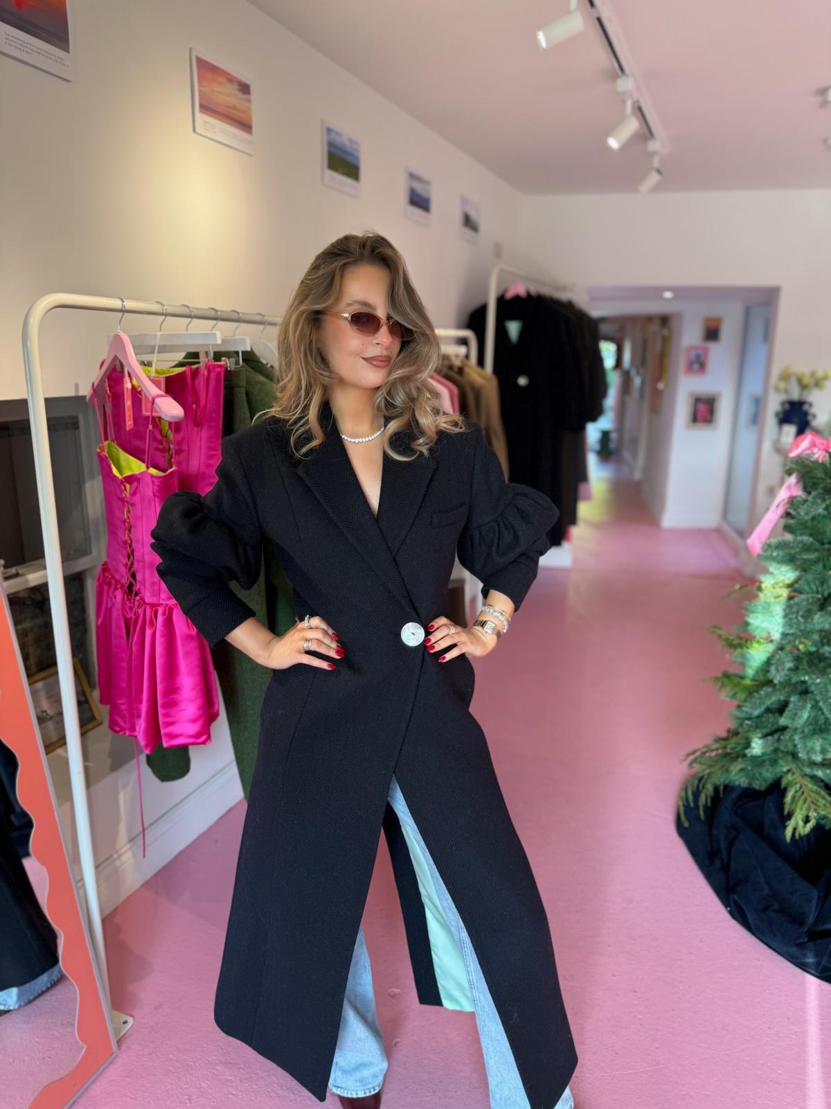 The Burren Navy Long Coat