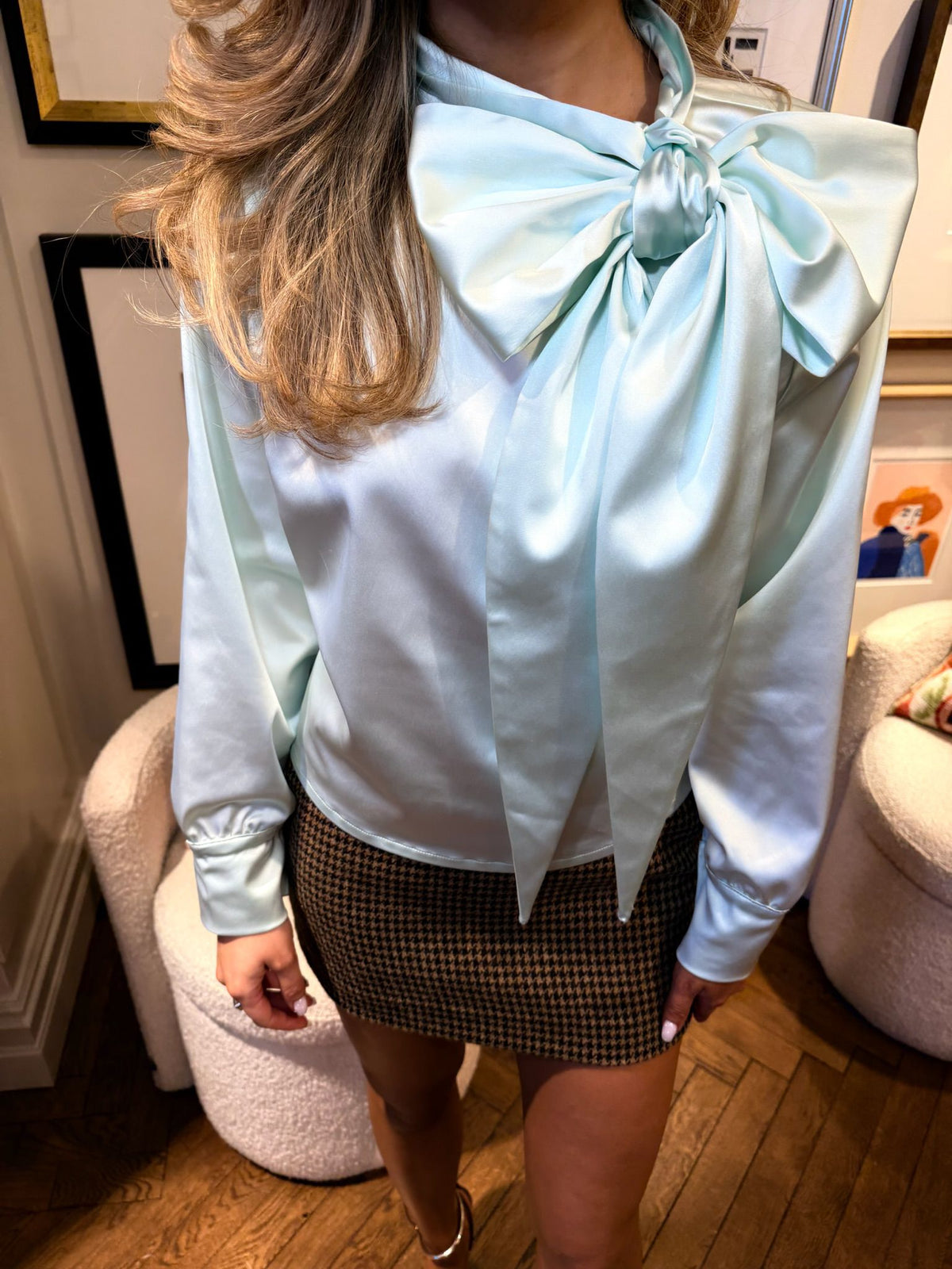 Mint Bow Blouse