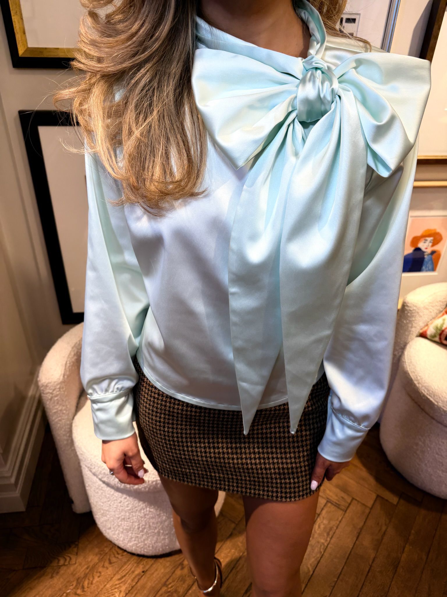 Mint Bow Blouse