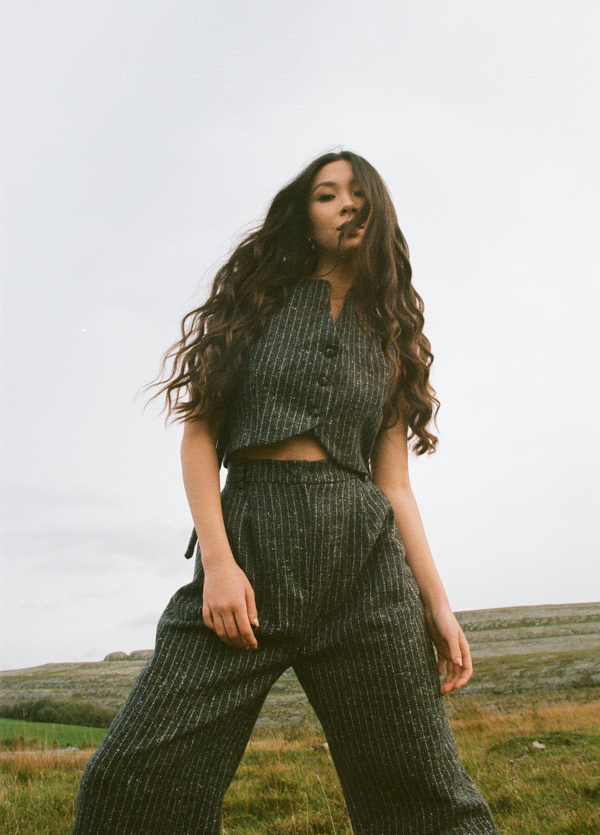 The Burren Grey Pinstripe Waistcoat